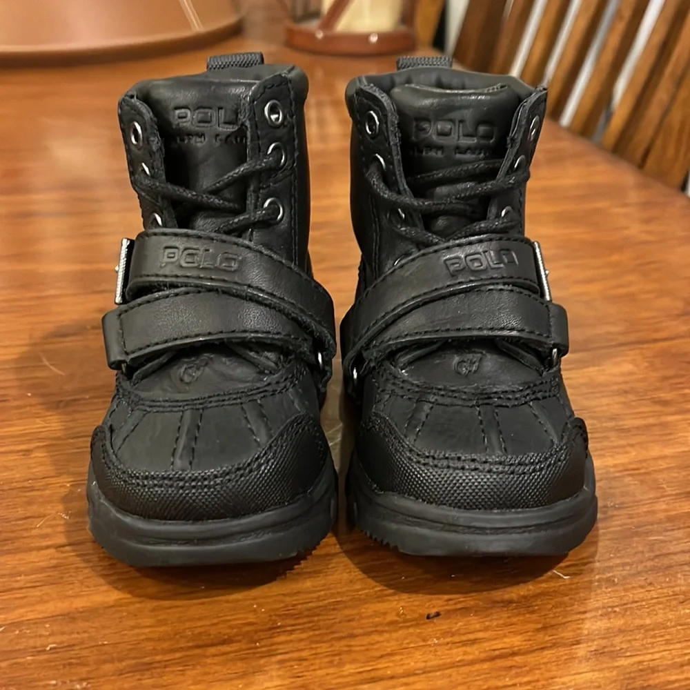 Polo Ralph Lauren Tavin Boots black new Toddlers Infant Boys Size 4